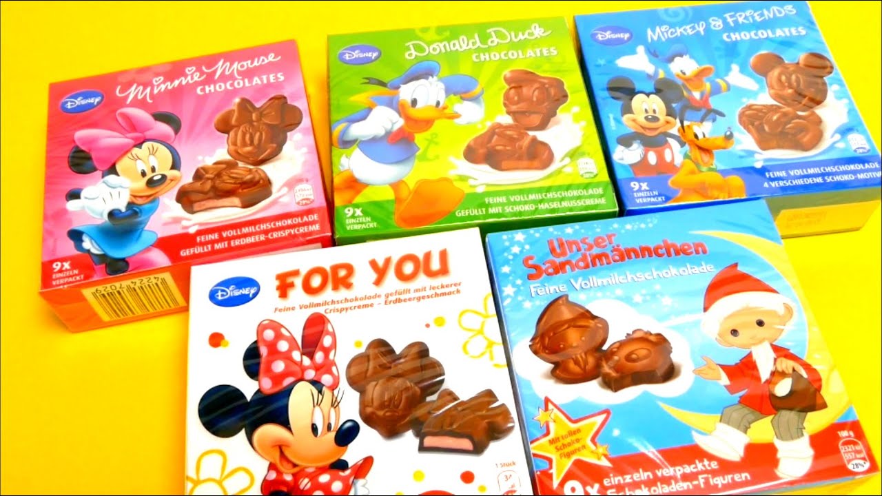 Disney Chocolate Minnie Mouse, Donald Duck, Mickey Mouse & Sandman
