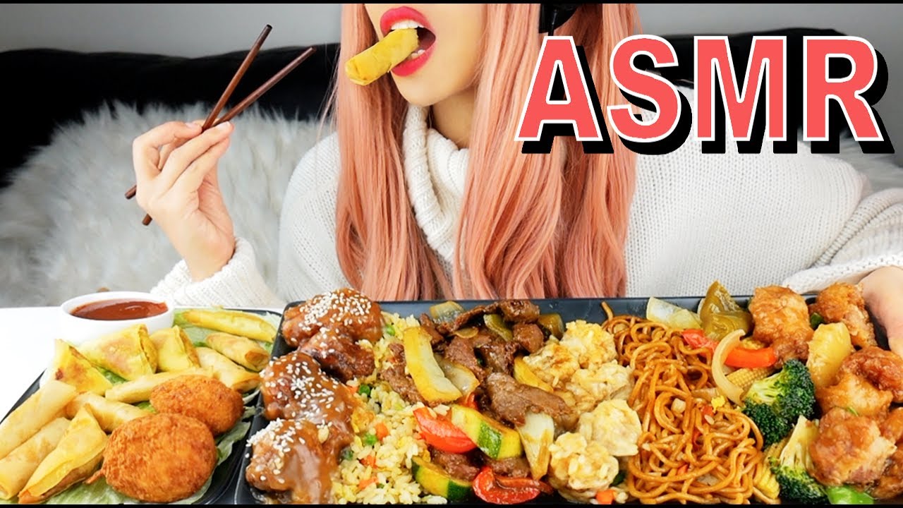 CHINESE TAKEOUT ASMR *No Talking* Binaural Eating Sounds YouTube