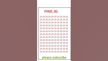 FIND OUT👁️91👁️#IQtest#Eyetest#Math#Gk #BrainExercise#Puzzle#yt #Quiz#Learn#Reels#View #Viral#Shorts
