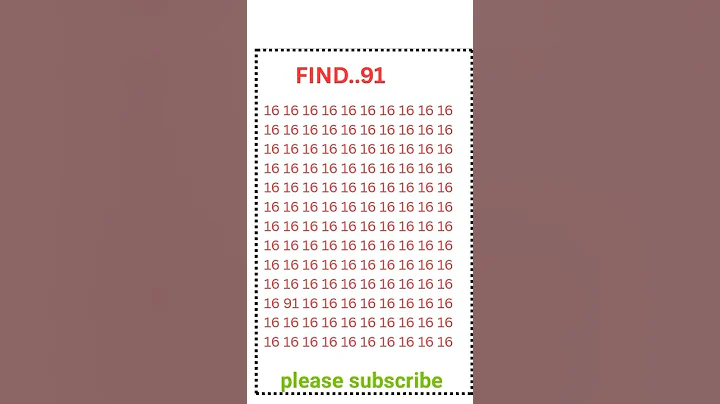 FIND OUT👁️91👁️#IQtest#Eyetest#Math#Gk #BrainExercise#Puzzle#yt #Quiz#Learn#Reels#View #Viral#Shorts