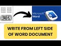 How To Write Text At Left Side Of Word Document | MS Word Tutorials URDU/HINDI)