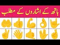 Hand Gestures Emojis and Hand Signs Meaning in Urdu | Hand Gestures Meanings