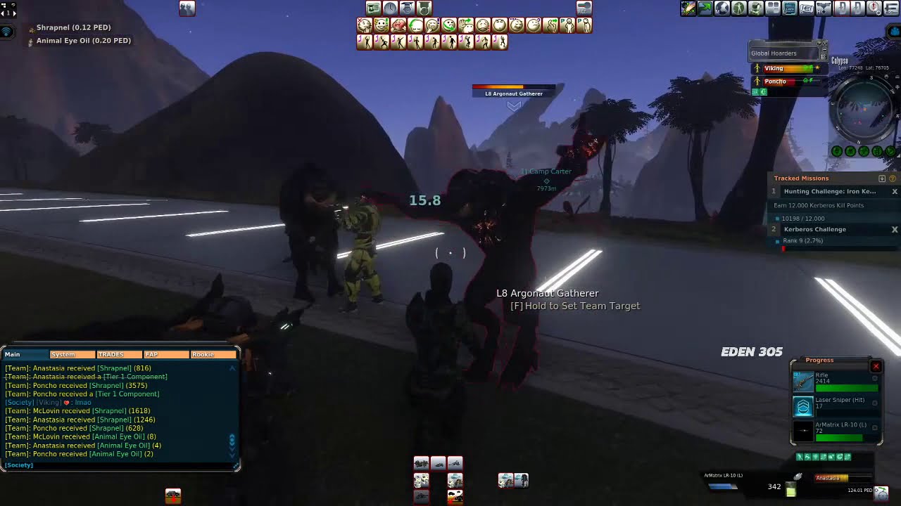 Entropia Society team hunting