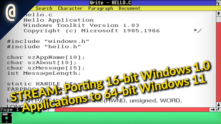 STREAM: Porting 16-bit Windows 1.0 Applications to 64-Bit Windows 11