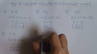 How to calculate molecular mass/molecular weight