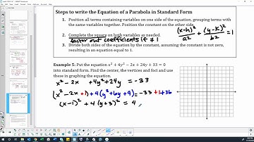 Math 1050 5-4 video 4 ellipse general form to standard form