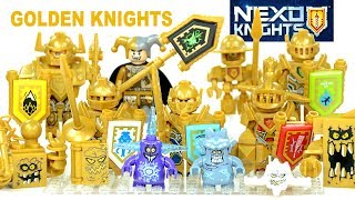 Golden Nexo Knights w/ Gold Armor & Jestro's Gold Monsters Unofficial Lego Minifigures