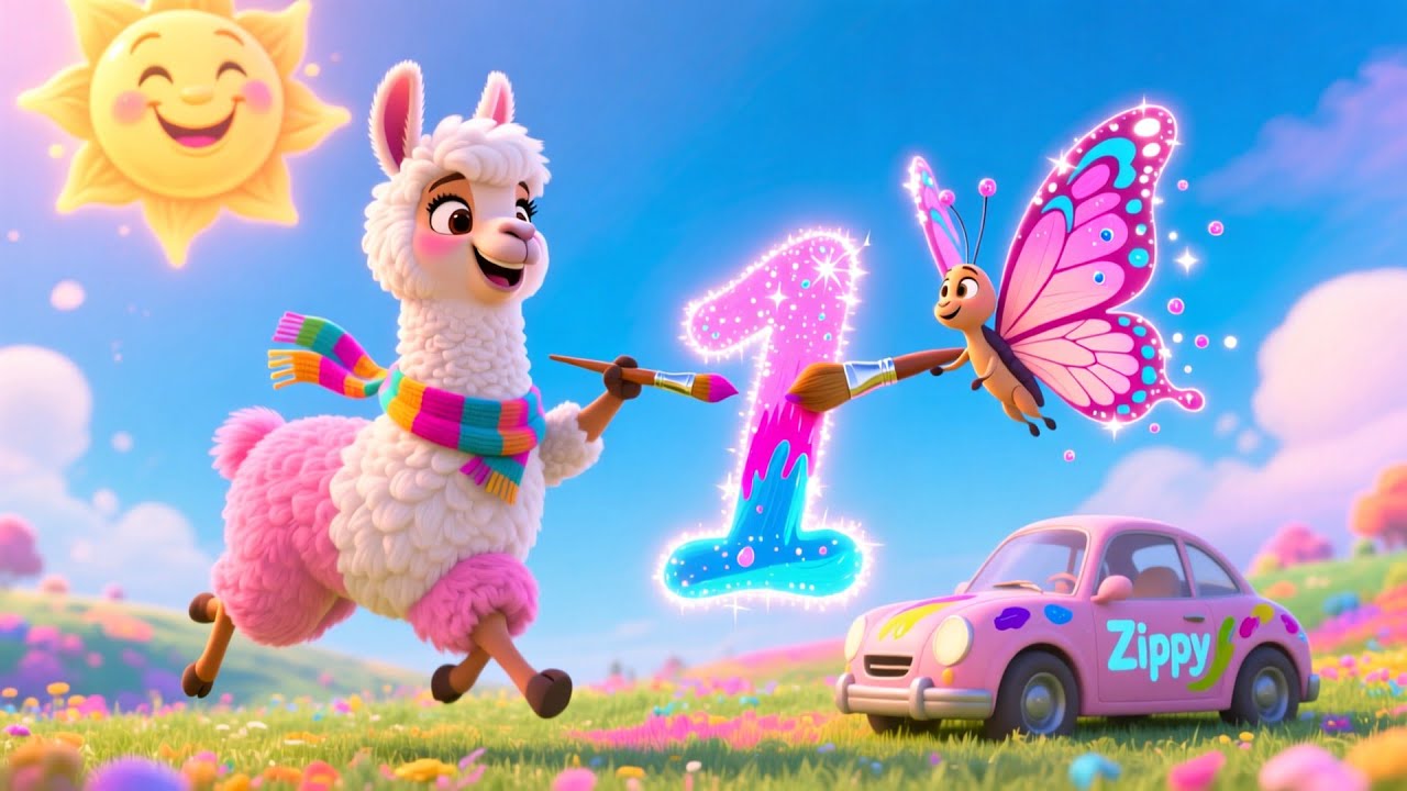 Llama Paints the Sky Pink 🌸🦙 Fun Art & Learning Song for Kids | Creative Imagination