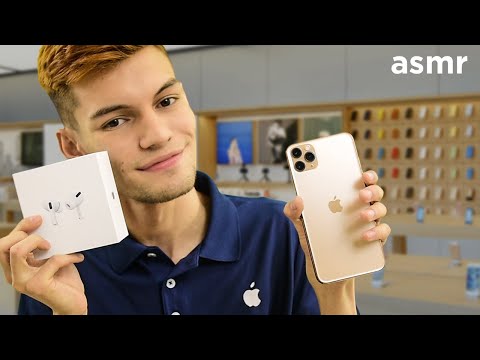 ASMR Español - Te vendo el iPhone 11 PRO MAX y los AirPods Pro | Unboxing, Tapping
