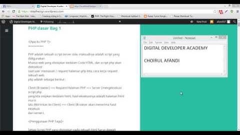 PHP Dasar Bag 1 (pengertian, tag, variable)