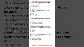 Top 10 Toughest Operating System MCQs | GATE &amp; UGC NET #shorts #youtubeshorts#ugcnet#operatingsystem