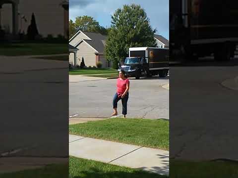 ups truck makes left turn