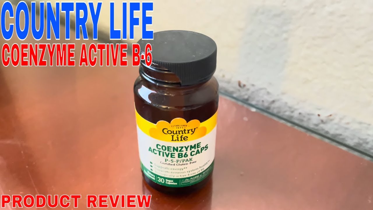 ✅  Country Life Coenzyme Active B-6 50mg, 30 Vegan Capsules, Certified Gluten Free 🔴