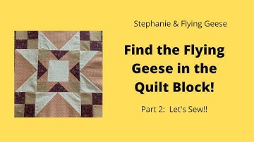 156.Small & Large Flying Geese & an Old Looking 16" Quilt Block Made Using Only Four Colors - Part 2