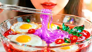 ASMR Cooking Glass Ramen in a Crystal Pot The Crystal Kitchen