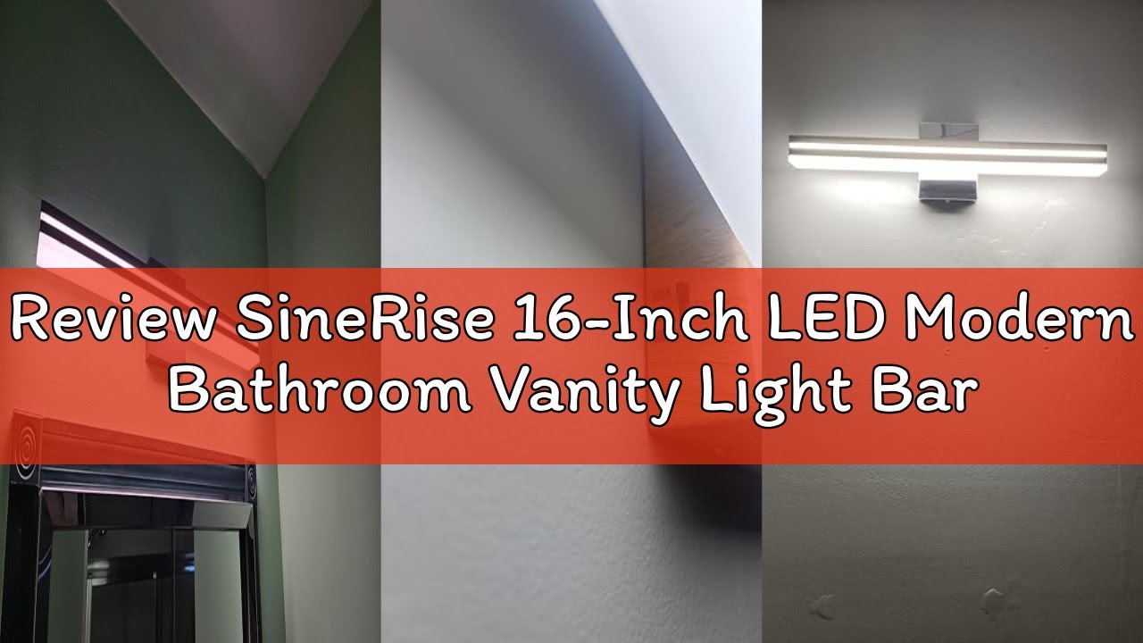Review SineRise 16-Inch LED Modern Bathroom Vanity Light Bar, Matte Black Modern Acrylic Bathroom Wa