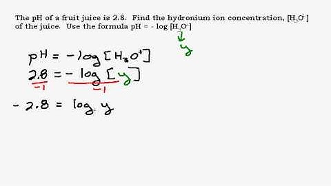 Logarithm Problem Involving pH
