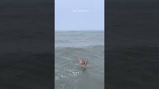 He Took Off His Jacket in the Snow Just to Surf