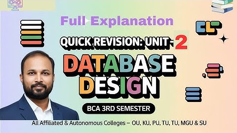 Database Design UNIT 2 Quick Revision Short & Long Imp Questions 2025-26 BCA III 3rd Sem OU PU