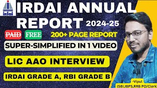 IRDAI Annual Report 2024-25 Super-Simplified Explanation by Vipul | LIC AAO INTERVIEW 2026
