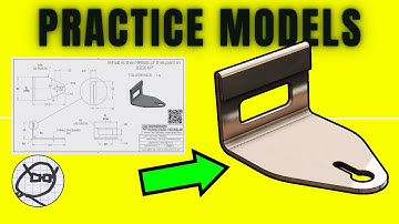 2D to 3D CAD PRACTICE MODEL-  Free Drawing Exercise for 3D CAD users - KEYHOLED CLIP