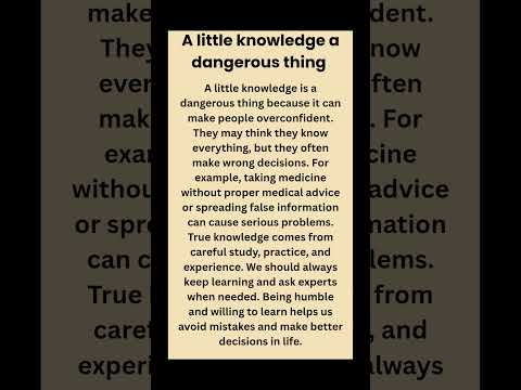 A little knowledge is a dangerous thing #motivation #trending #wordforbeginners