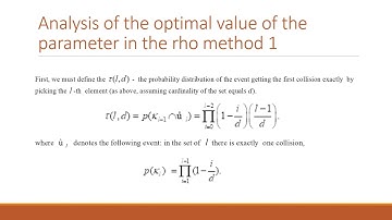 Optimization of Pollard’s RHO Method for Factorisation