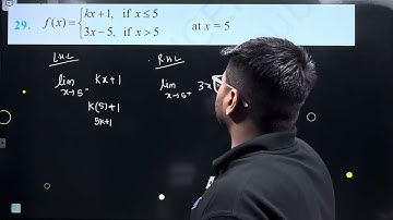 29.f(x)={■(kx+1,if x≤5@3x-5,if x5)┤,at x=5