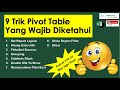 9 Trik Rahasia Pivot Table Yang Wajib Diketahui | Trik Cepat Bisa dan Mahir Pivot Table Excel