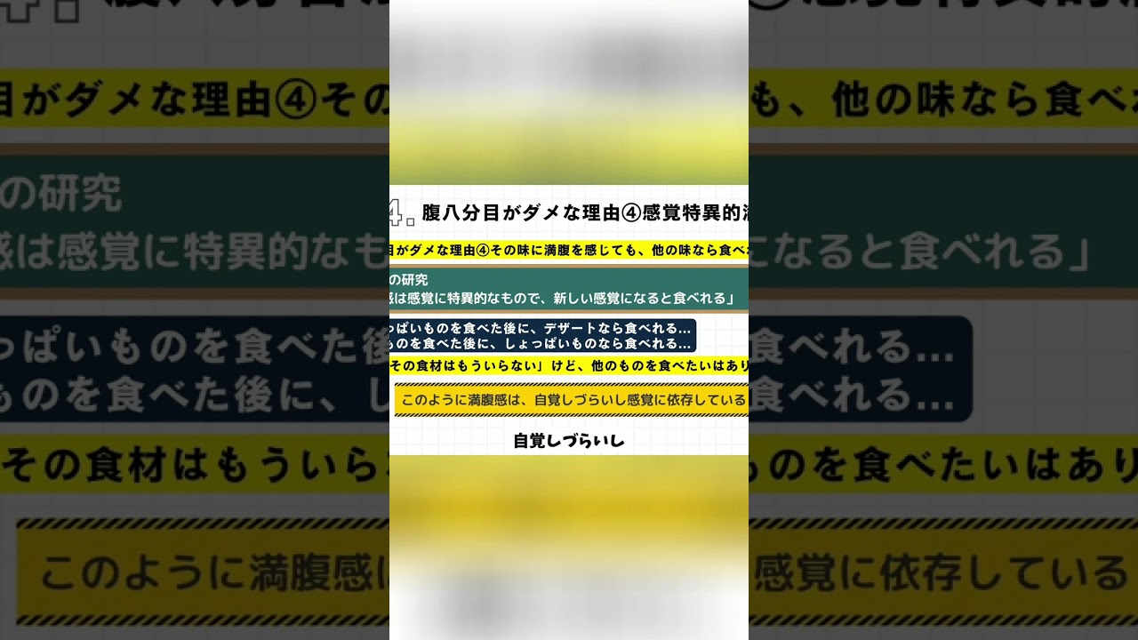 満腹感の錯覚と腹八分目の難しさ #shorts