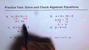 Practice to Solve 1 Step Algebraic Equations - EDEXCEL - GCSE - SAT