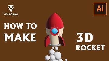 How to make a 3D ROCKET in Adobe Illustrator - step by step