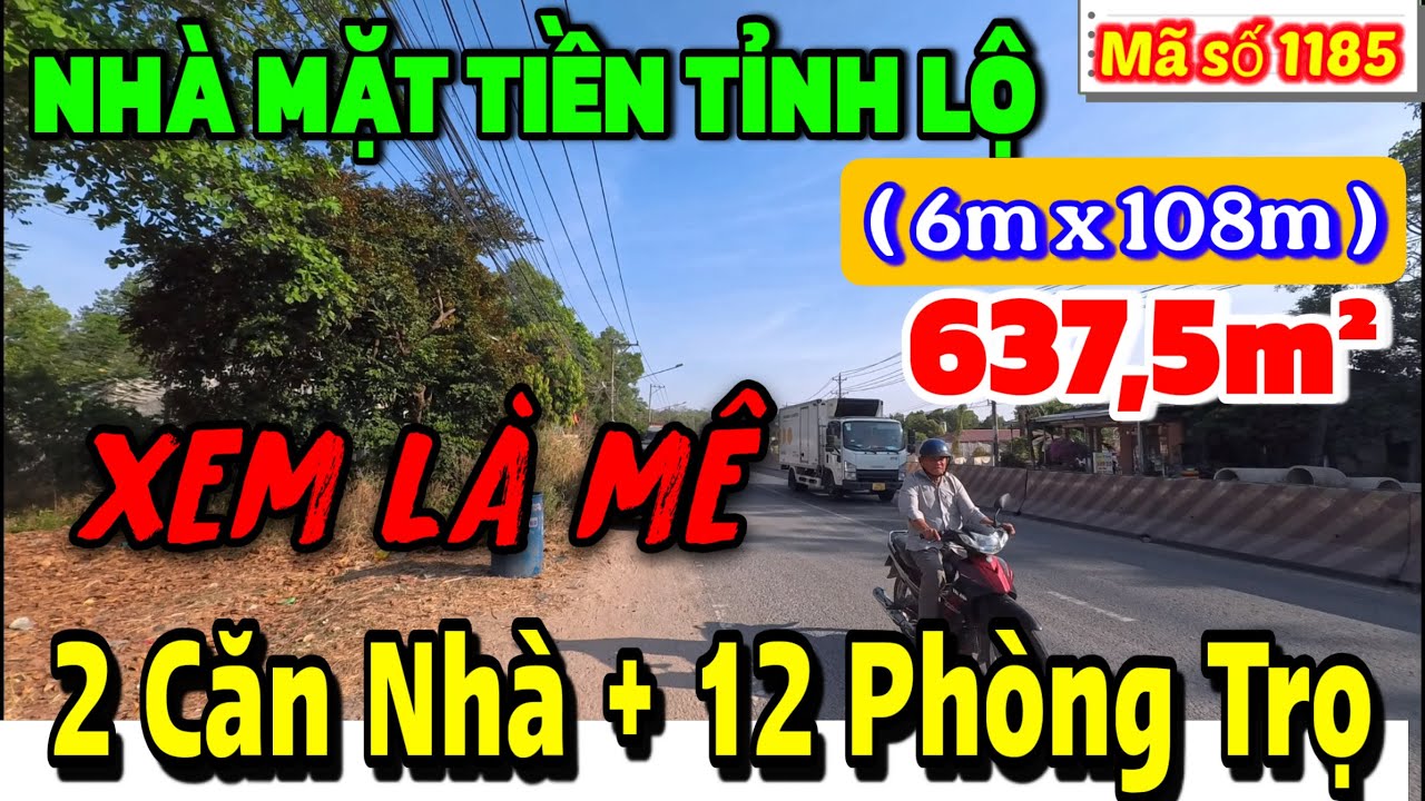 Bán NHÀ MẶT TIỀN TỈNH LỘ Bình Dương gần 3 KCN, Chợ DT 637,5m2 Có Sẵn Dòng Tiền Quá Ổn định.