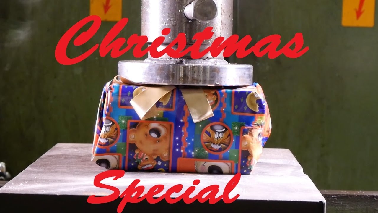 Crushing Christmas with hydraulic press hydraulic press channel wife