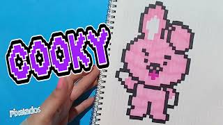 COMO DIBUJAR COOKY BT21 PIXEL ART - PIXELADOS