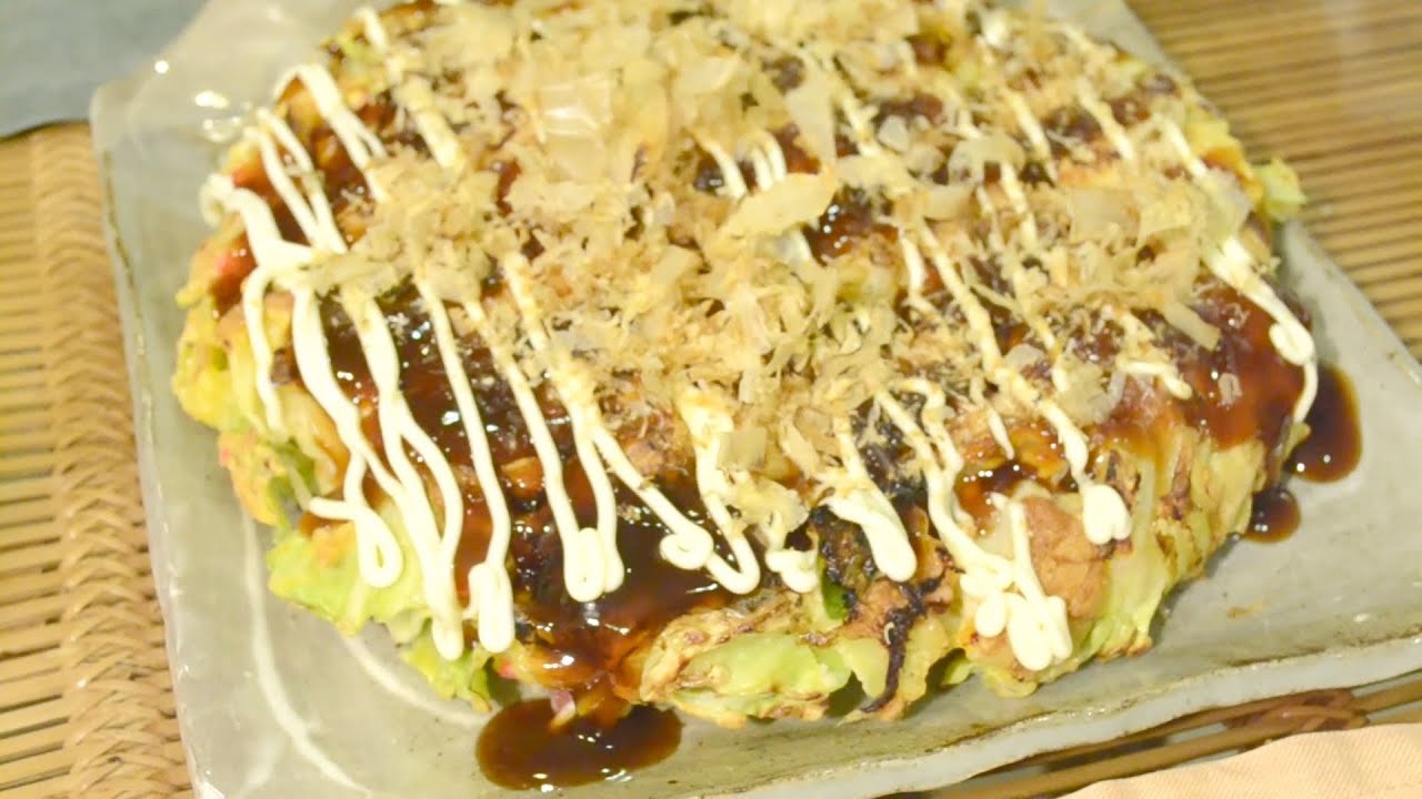 粉だって自分で作る関西風のお好み焼きの作り方 How to make an