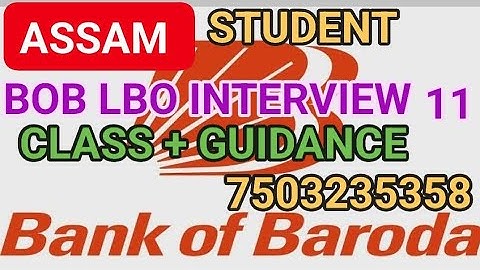 BANK OF BARODA LBO INTERVIEW | #boblbointerview #boblbo #interviewquestions #interview | 7503235358