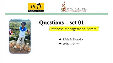 Question Set 01 | Database Management System | Java Institute | Jaindu Demitha