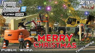 SETTING GIANT CHRISTMAS TREE IN CHRISTMAS MARKET | Public Work | Farming Simulator 22 | Episode 35