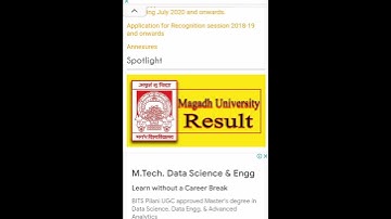 Magadh University Error Result B. A B. Sc, B. Com, Part 1 or 2