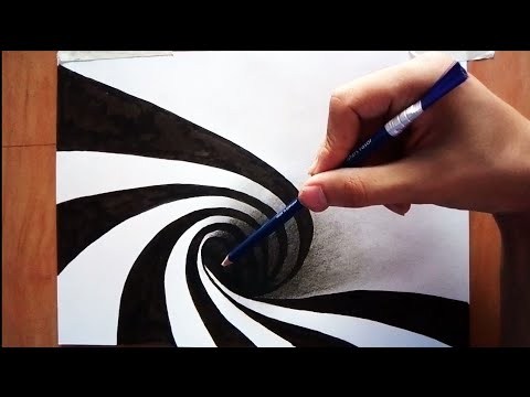 Easy 3D Hole on paper | How to draw - YouTube