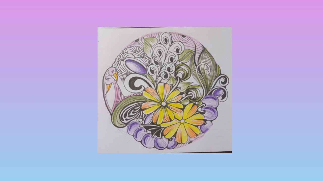Zentangle circle | circle zentangle art easy | zentangle for beginners 