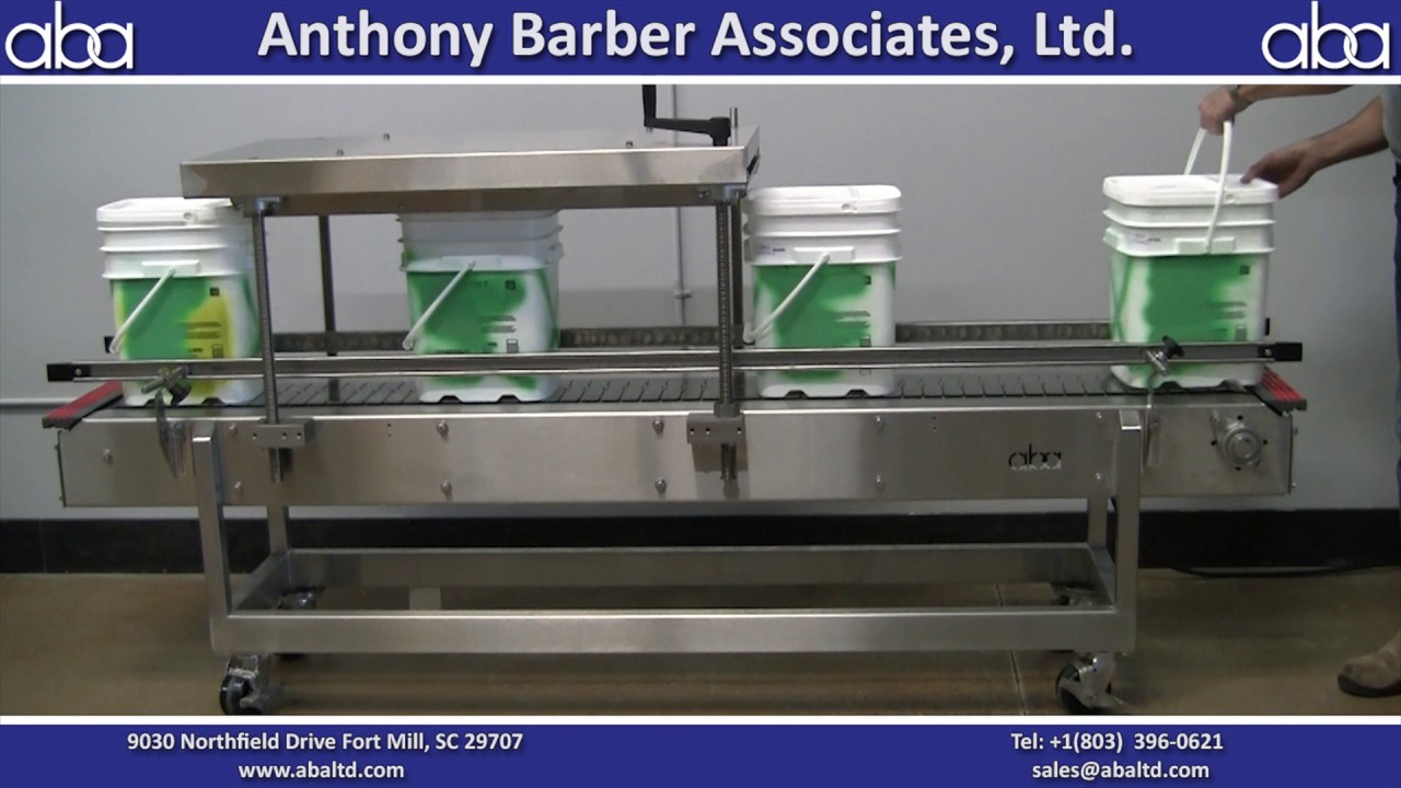 ABA M399 Roller Lid Press and SS Conveyor YouTube