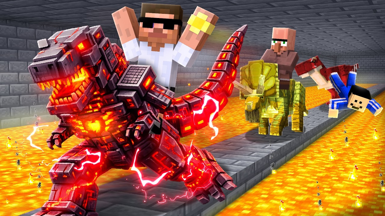 I Pretended to be a Noob then Used Secret Dinosaur in Minecraft..