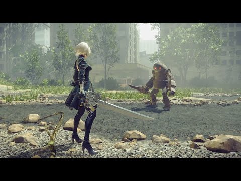 NieR:Automata/ニーア オートマタ: 『FINAL FANTASY XV』コラボレーション武器「エンジンブレード」プレイ動画