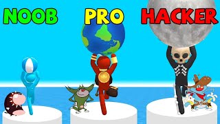 NOOB vs PRO vs HACKER Tricky Track 3D Android iOS Oggy And Jack Voice screenshot 4