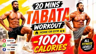 20 MIN TABATA Workout 🔥 Burn Up to 1000 Calories | Full Body HIIT (Home & Gym)