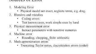 Preliminaries Error