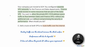 PCNE-3 Quick, GCP Professional Cloud Network Engineer - RFC1918, VPC, Peering, VPN, interconnect