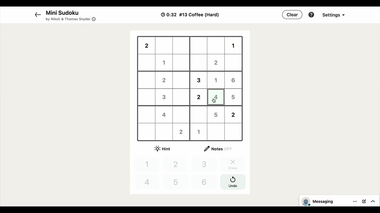 LinkedIn Mini Sudoku #13 Coffee | Today's Answer